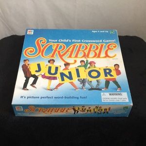 Scrabble Junior. Your child’s first crossword game! Ages 5 and up.